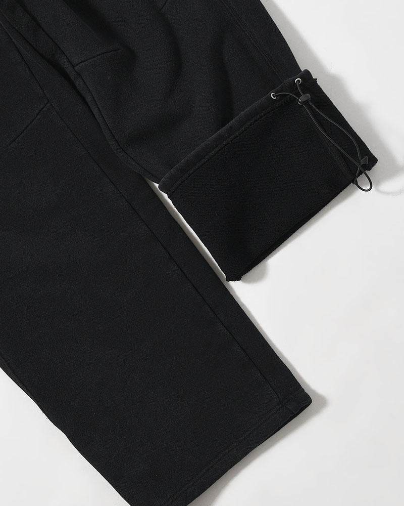 RESEARCHED EASY PANTS / COTTON SWEAT -BLACK-