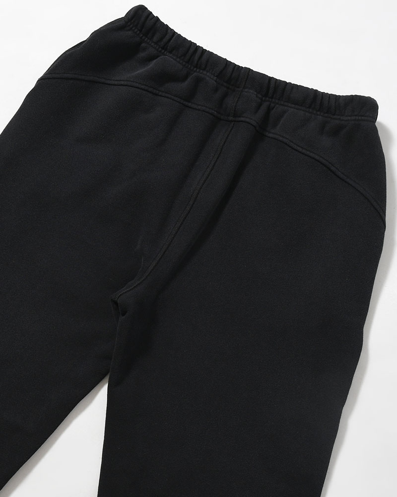 RESEARCHED EASY PANTS / COTTON SWEAT -BLACK-