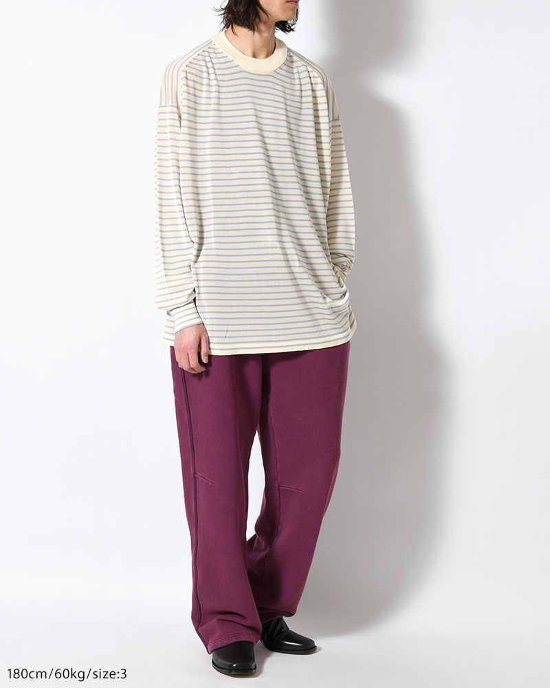 RESEARCHED EASY PANTS / COTTON SWEAT -PURPLE-