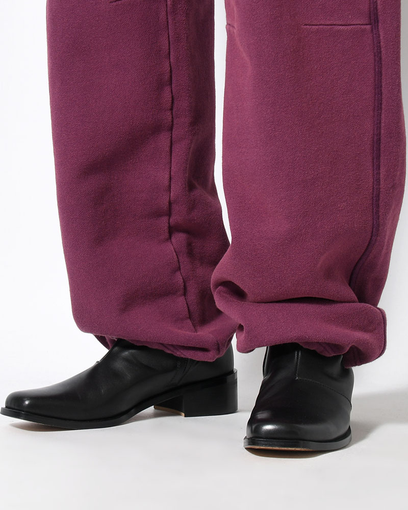 RESEARCHED EASY PANTS / COTTON SWEAT -PURPLE-