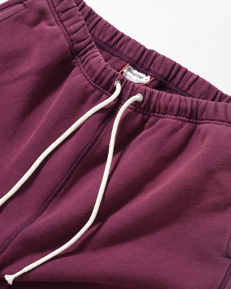 RESEARCHED EASY PANTS / COTTON SWEAT -PURPLE-