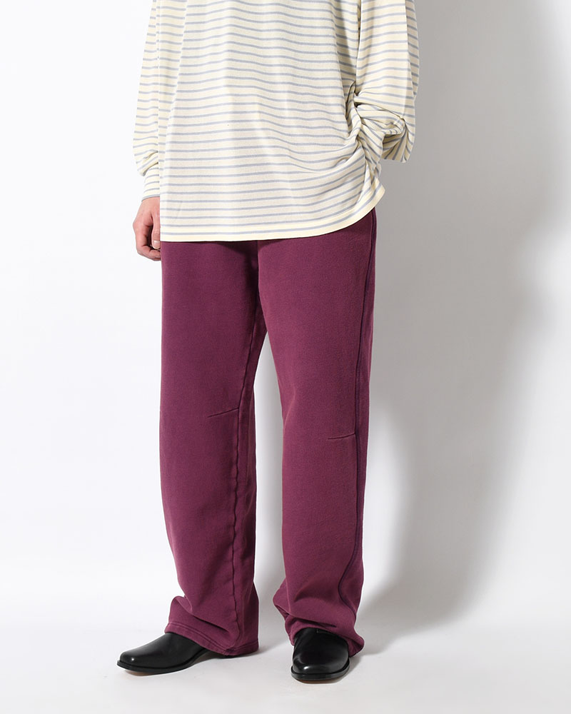 RESEARCHED EASY PANTS / COTTON SWEAT -PURPLE-