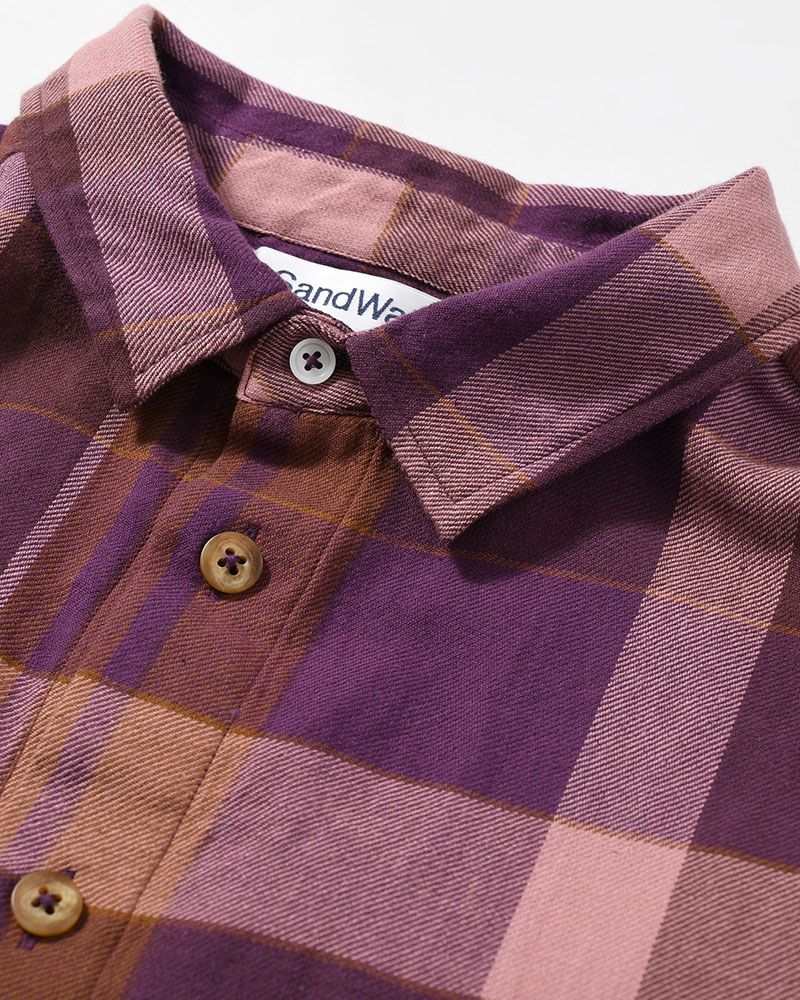 CRAFT WORK SHIRTS / INDIA COTTON FLANNEL MADRAS -PURPLE-