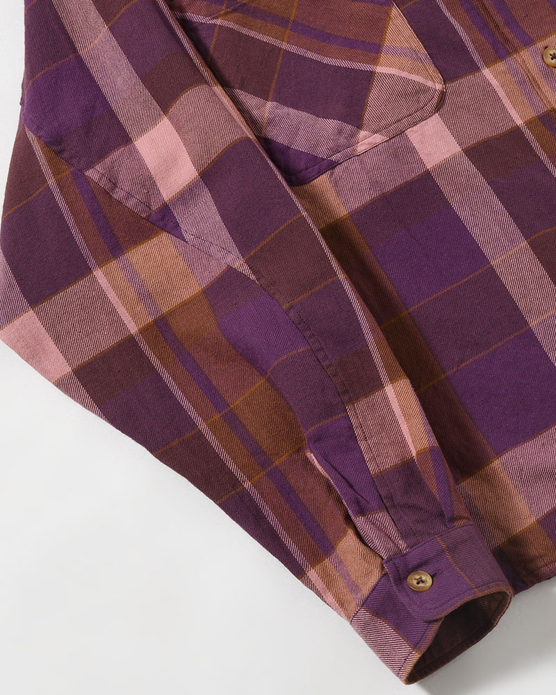 CRAFT WORK SHIRTS / INDIA COTTON FLANNEL MADRAS -PURPLE-