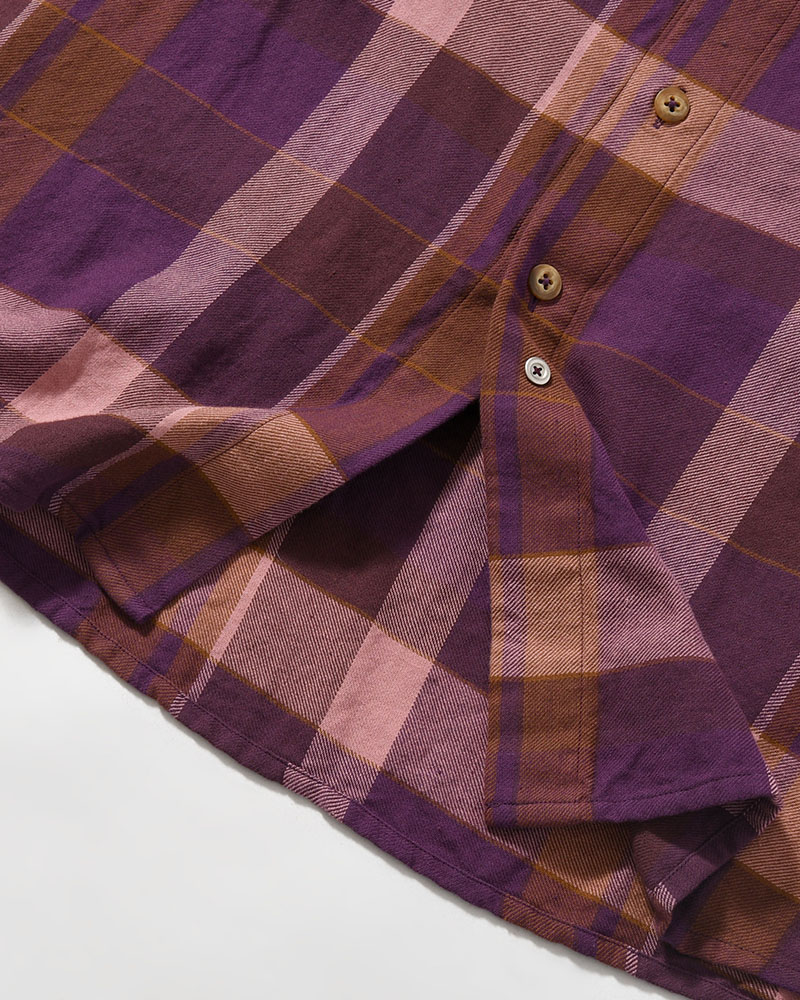 CRAFT WORK SHIRTS / INDIA COTTON FLANNEL MADRAS -PURPLE-