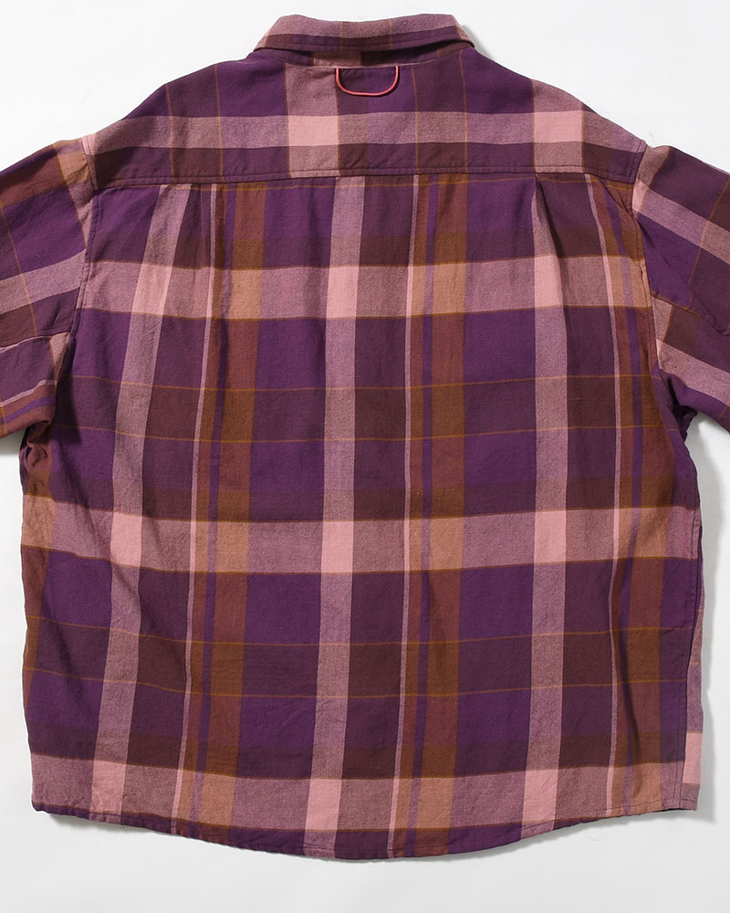 CRAFT WORK SHIRTS / INDIA COTTON FLANNEL MADRAS -PURPLE-