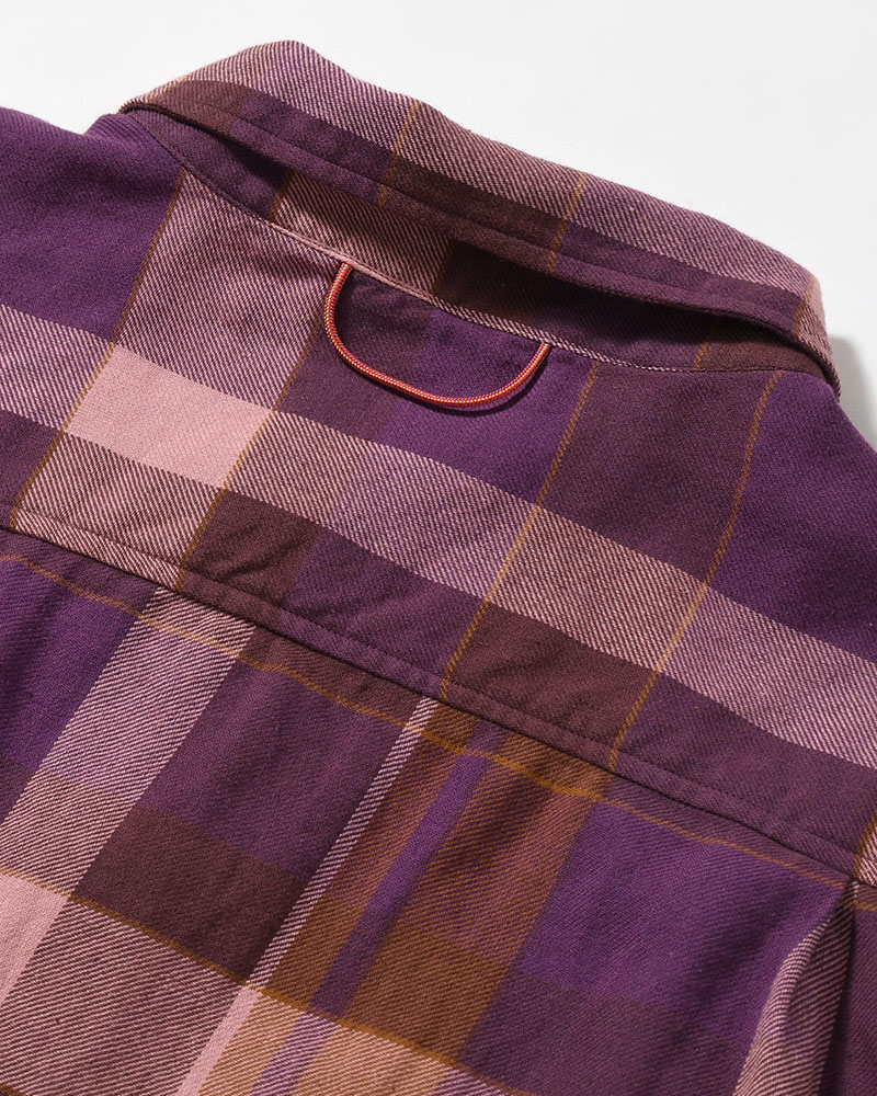 CRAFT WORK SHIRTS / INDIA COTTON FLANNEL MADRAS -PURPLE-