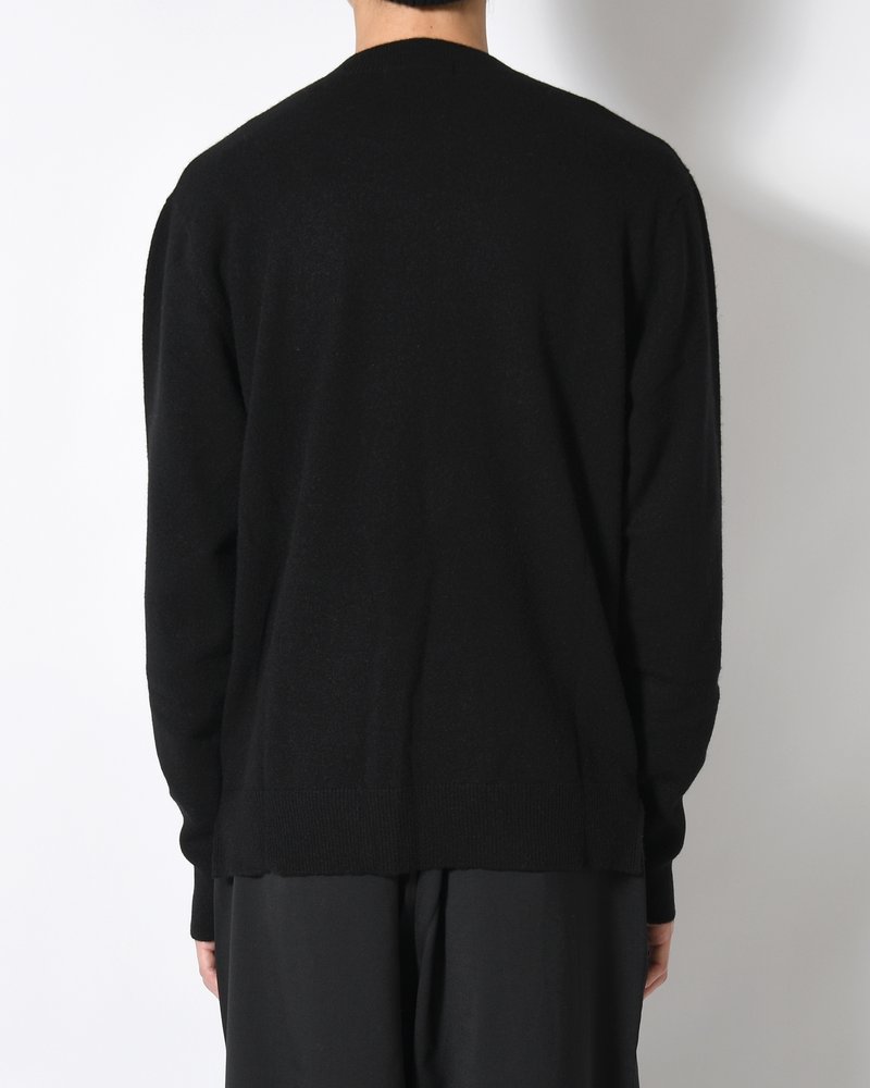 CASHMERE CREW NECK SWEATER -BLACK-