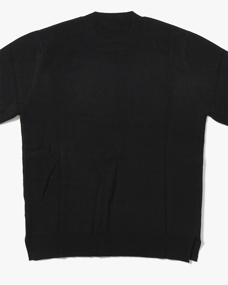 CASHMERE CREW NECK SWEATER -BLACK-