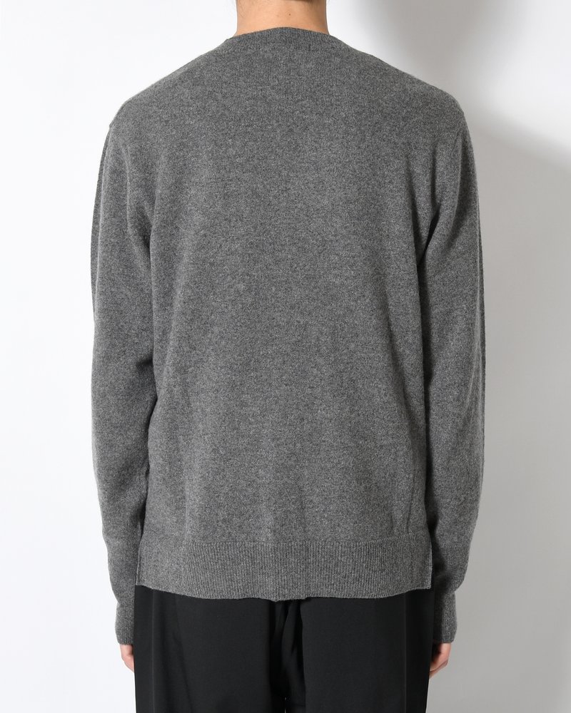 CASHMERE CREW NECK SWEATER -GRAY-
