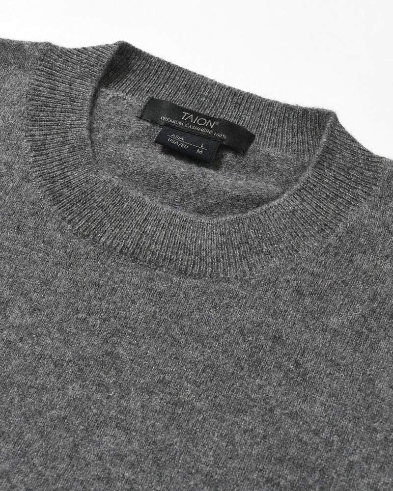 CASHMERE CREW NECK SWEATER -GRAY-