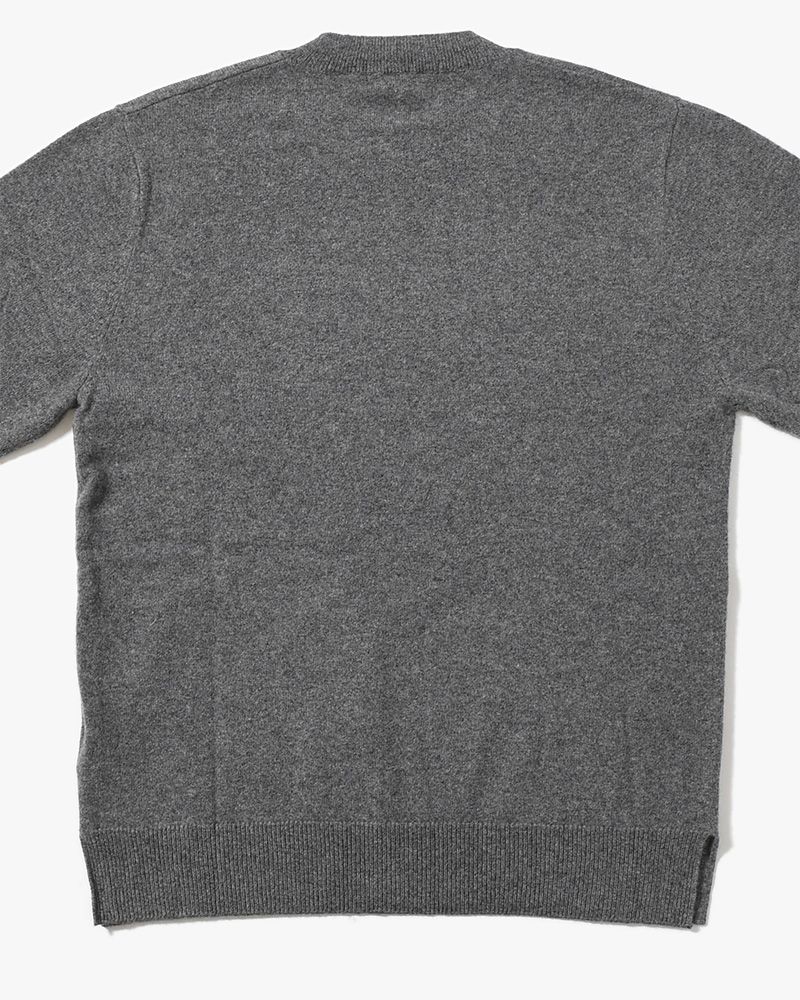 CASHMERE CREW NECK SWEATER -GRAY-