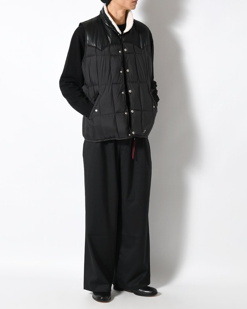 WORK WESTERN DOWN VEST -BLACK-