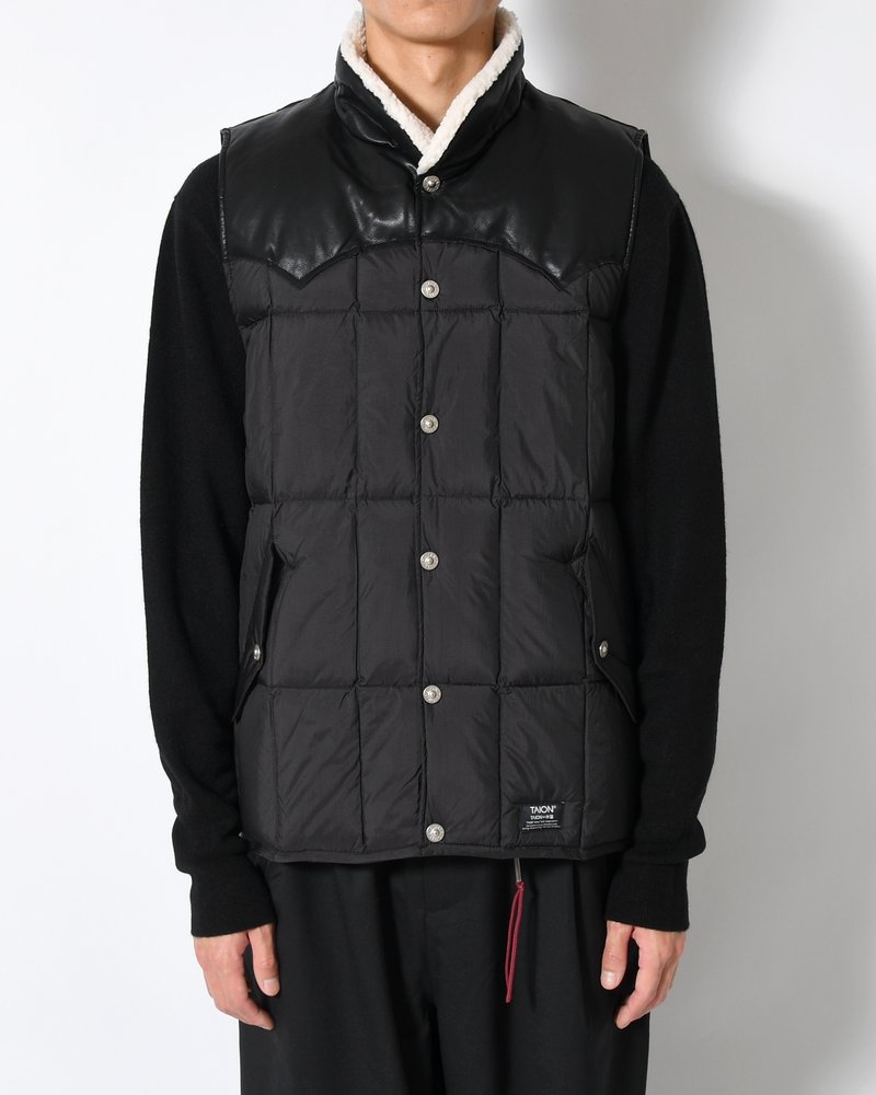 WORK WESTERN DOWN VEST -BLACK-