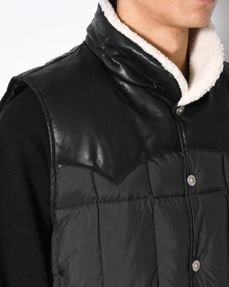 WORK WESTERN DOWN VEST -BLACK-