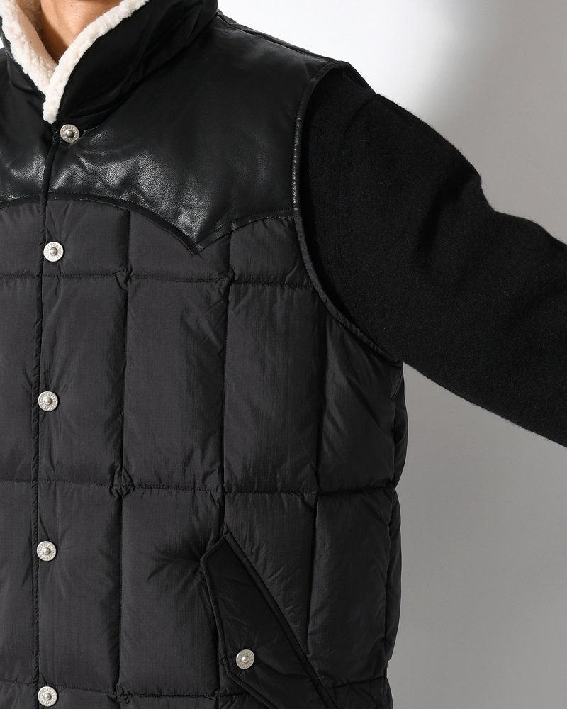 WORK WESTERN DOWN VEST -BLACK-