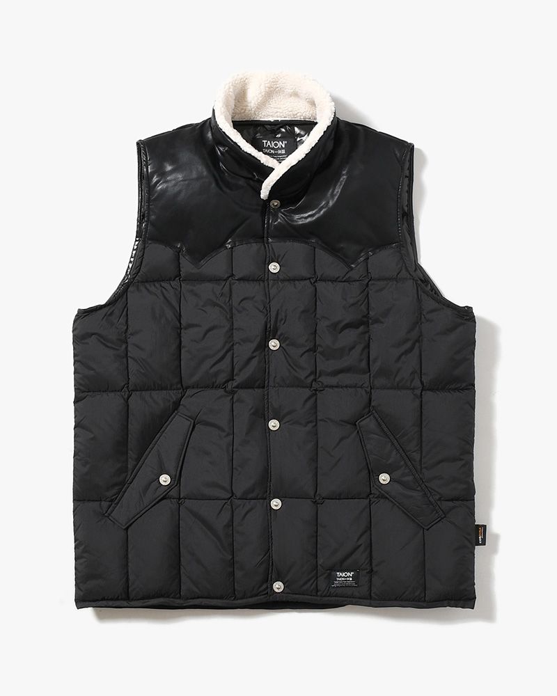 WORK WESTERN DOWN VEST -BLACK-