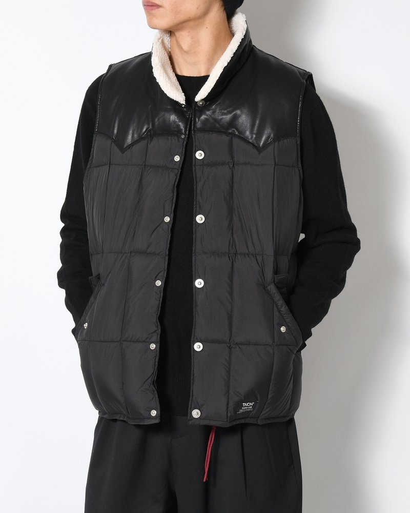 WORK WESTERN DOWN VEST -BLACK-