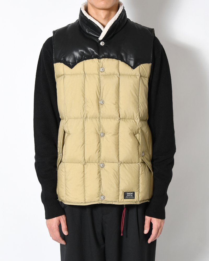 WORK WESTERN DOWN VEST -KHAKI-