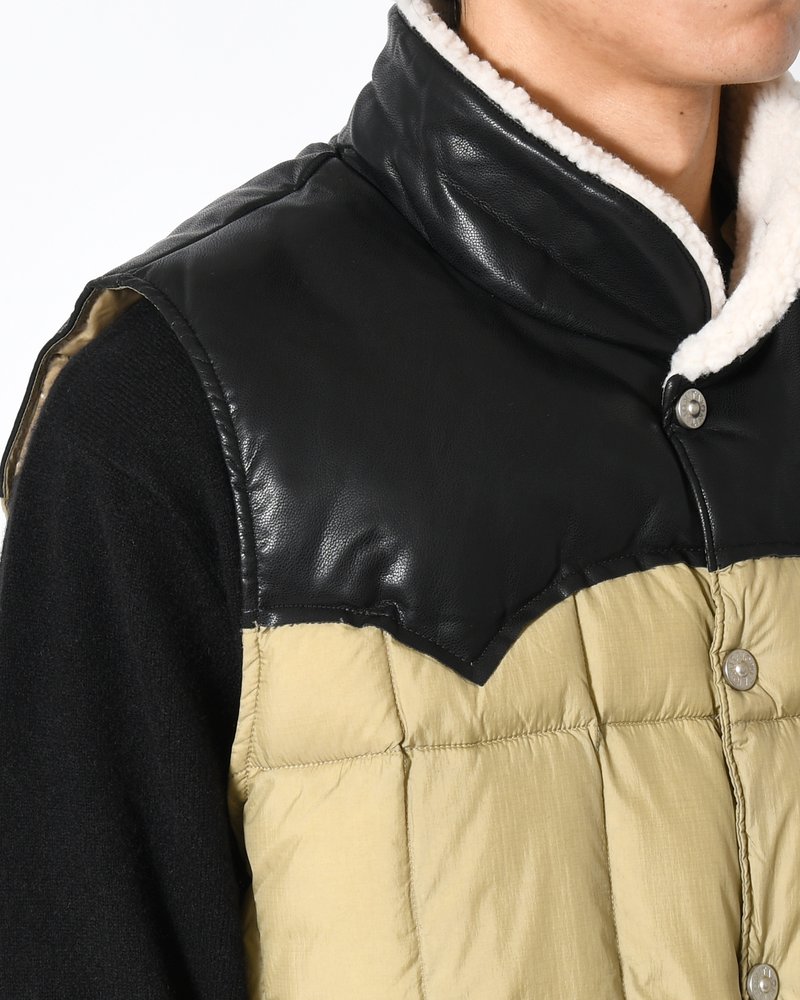 WORK WESTERN DOWN VEST -KHAKI-