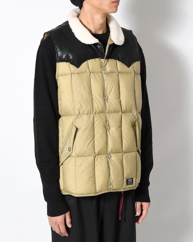 WORK WESTERN DOWN VEST -KHAKI-