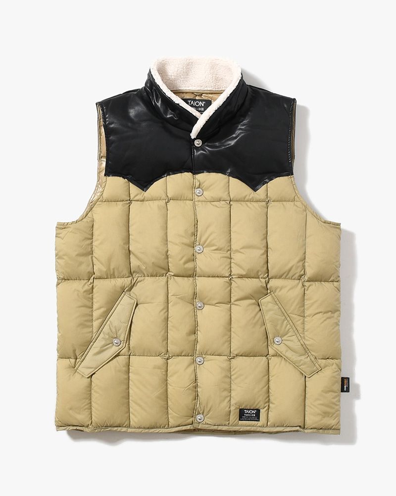 WORK WESTERN DOWN VEST -KHAKI-