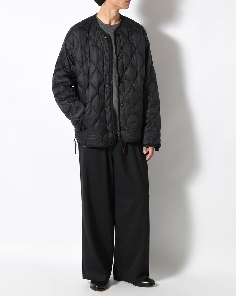 MILITARY M65 LINER W ZIP SHORT DOWN JACKET -BLACK-