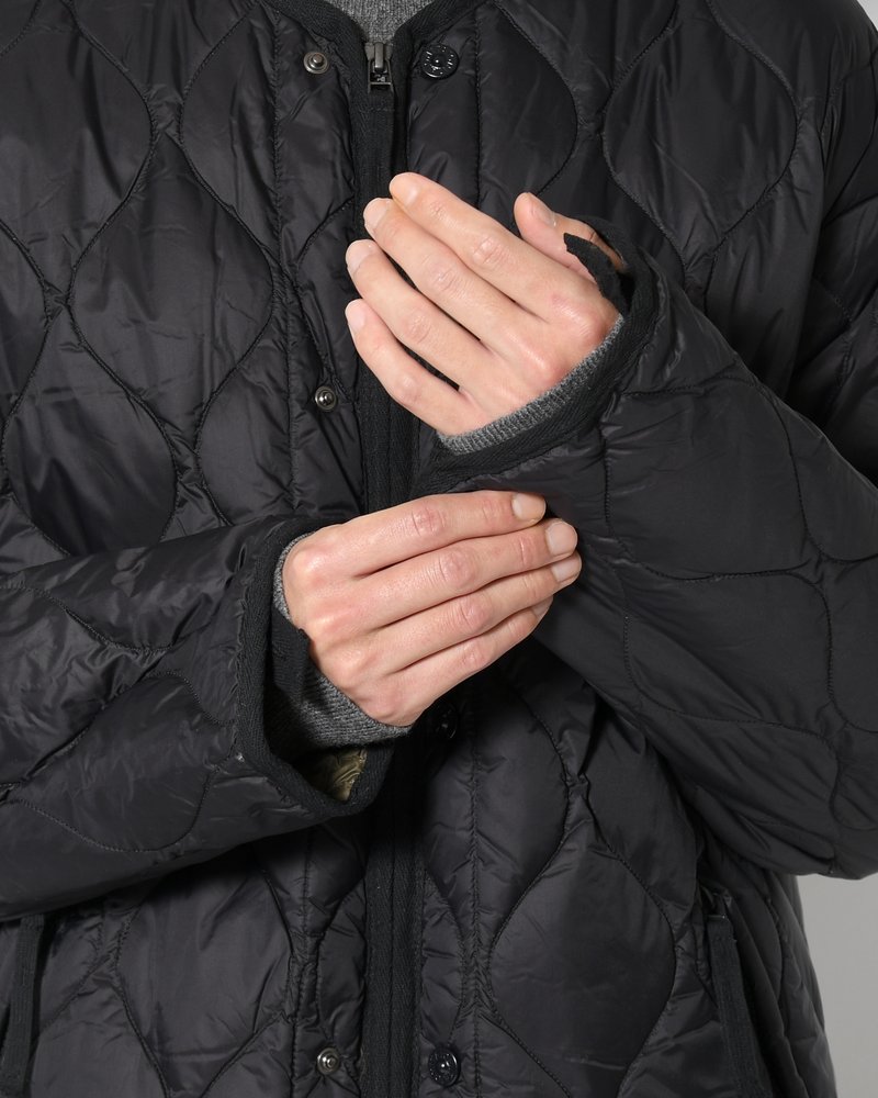 MILITARY M65 LINER W ZIP SHORT DOWN JACKET -BLACK-