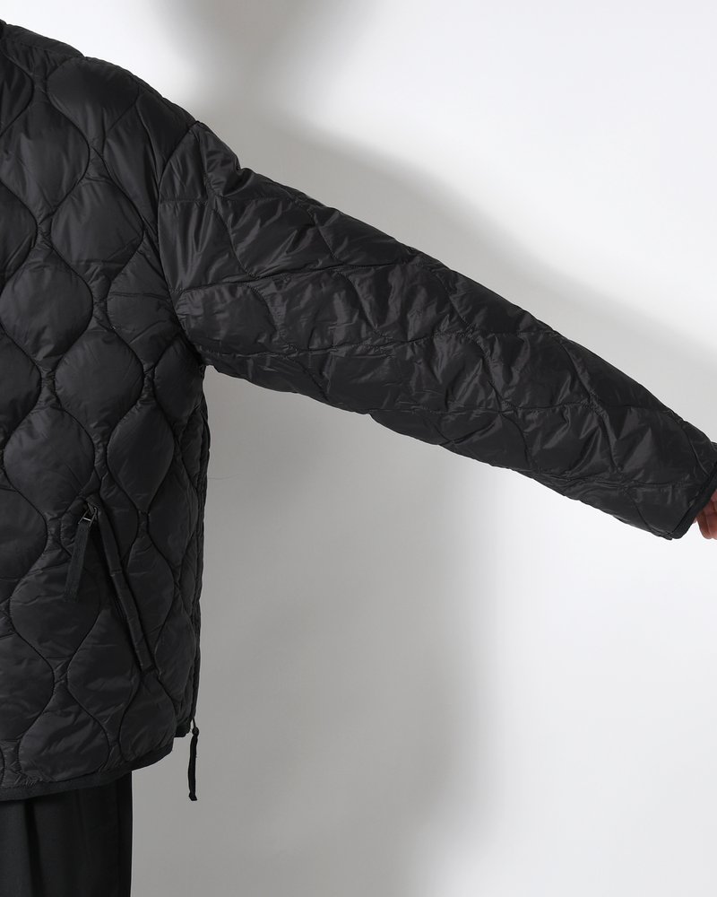MILITARY M65 LINER W ZIP SHORT DOWN JACKET -BLACK-