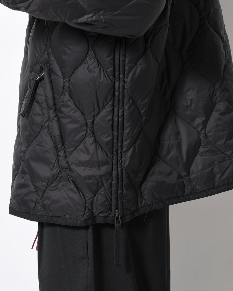 MILITARY M65 LINER W ZIP SHORT DOWN JACKET -BLACK-