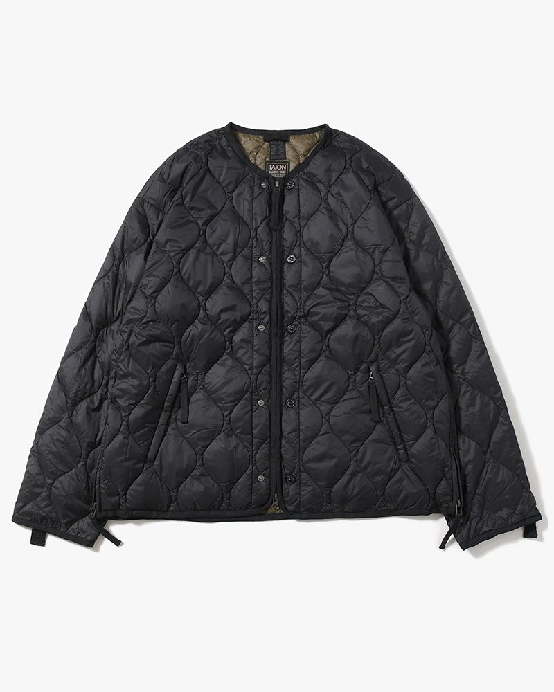 MILITARY M65 LINER W ZIP SHORT DOWN JACKET -BLACK-