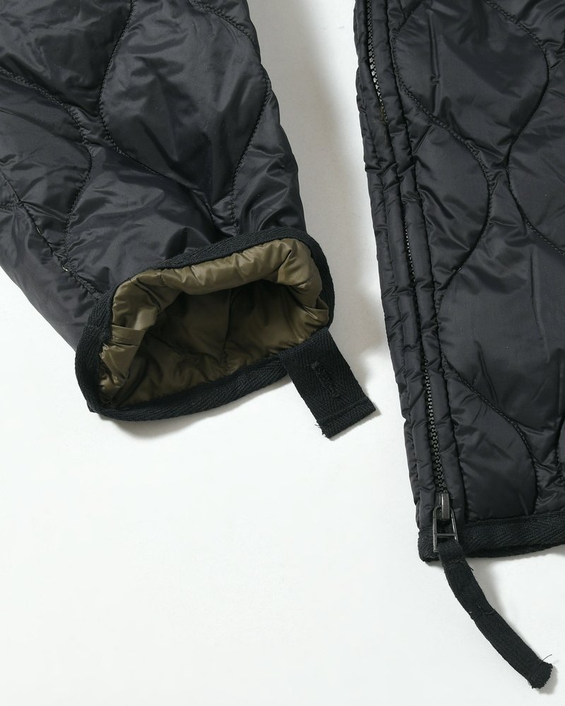 MILITARY M65 LINER W ZIP SHORT DOWN JACKET -BLACK-