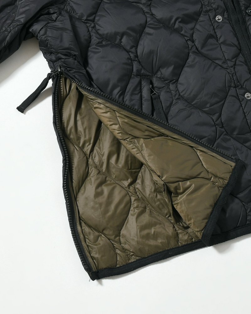 MILITARY M65 LINER W ZIP SHORT DOWN JACKET -BLACK-