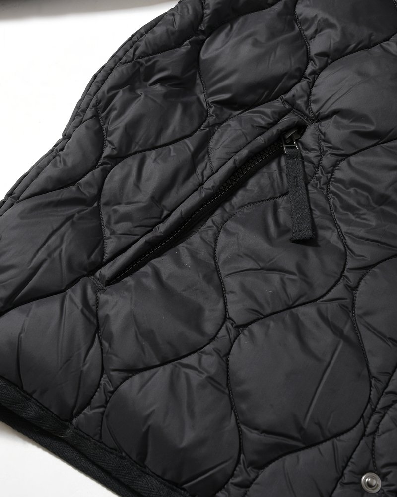MILITARY M65 LINER W ZIP SHORT DOWN JACKET -BLACK-