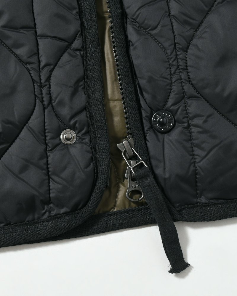 MILITARY M65 LINER W ZIP SHORT DOWN JACKET -BLACK-