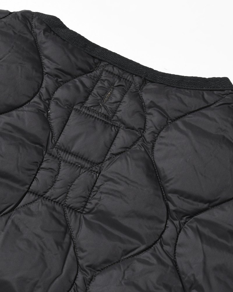 MILITARY M65 LINER W ZIP SHORT DOWN JACKET -BLACK-