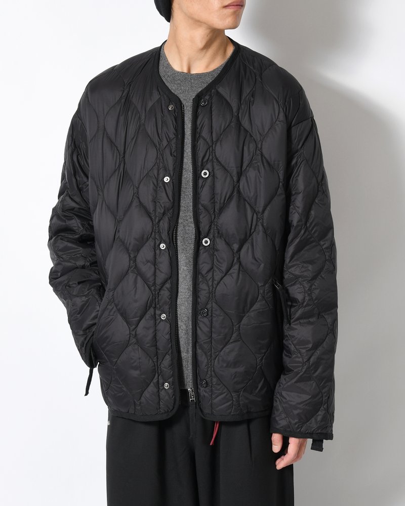 MILITARY M65 LINER W ZIP SHORT DOWN JACKET -BLACK-