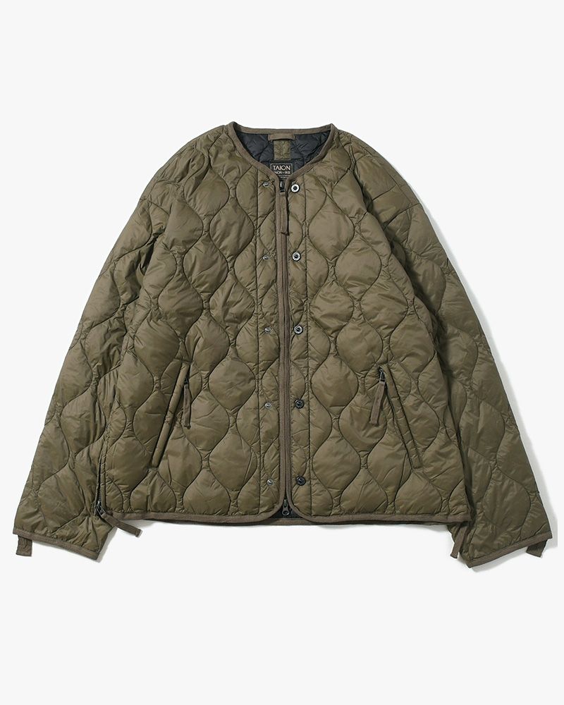 MILITARY M65 LINER W ZIP SHORT DOWN JACKET -D.OLIVE-