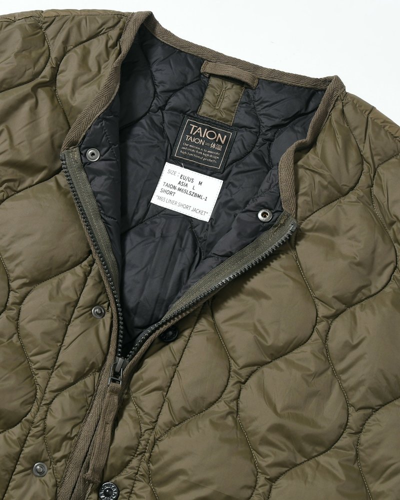 MILITARY M65 LINER W ZIP SHORT DOWN JACKET -D.OLIVE-