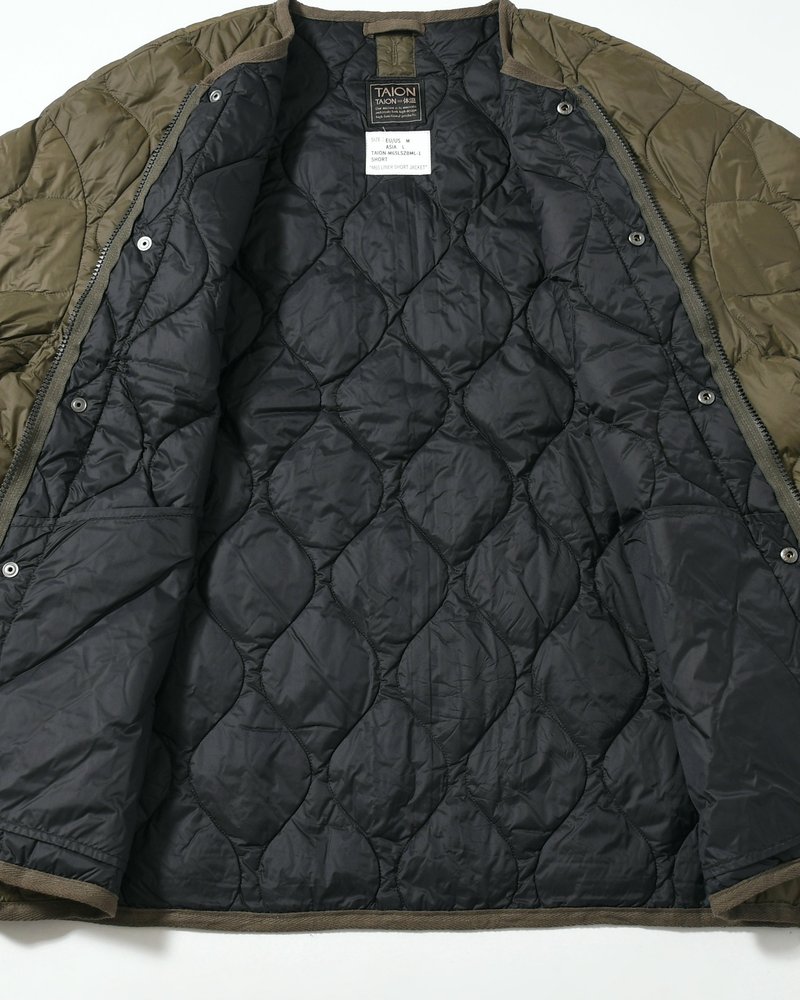 MILITARY M65 LINER W ZIP SHORT DOWN JACKET -D.OLIVE-