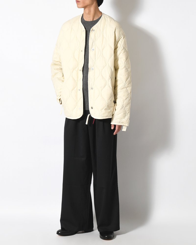 MILITARY M65 LINER W ZIP SHORT DOWN JACKET -OFF WHITE-