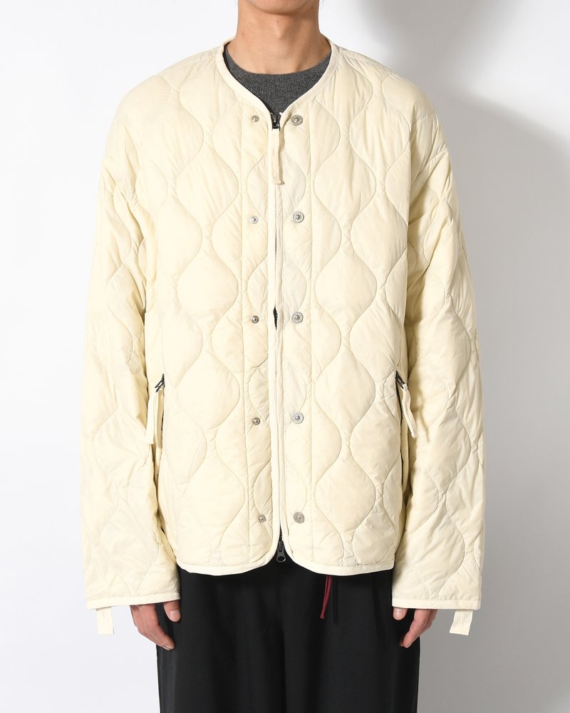MILITARY M65 LINER W ZIP SHORT DOWN JACKET -OFF WHITE-