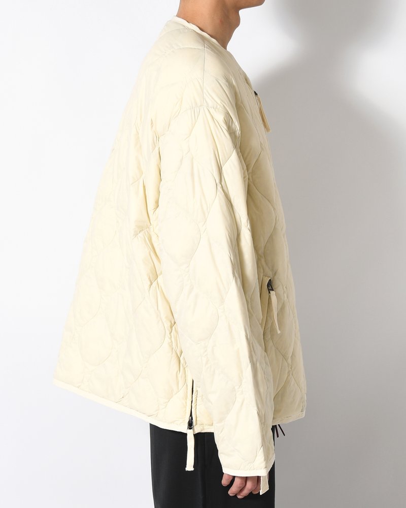 MILITARY M65 LINER W ZIP SHORT DOWN JACKET -OFF WHITE-