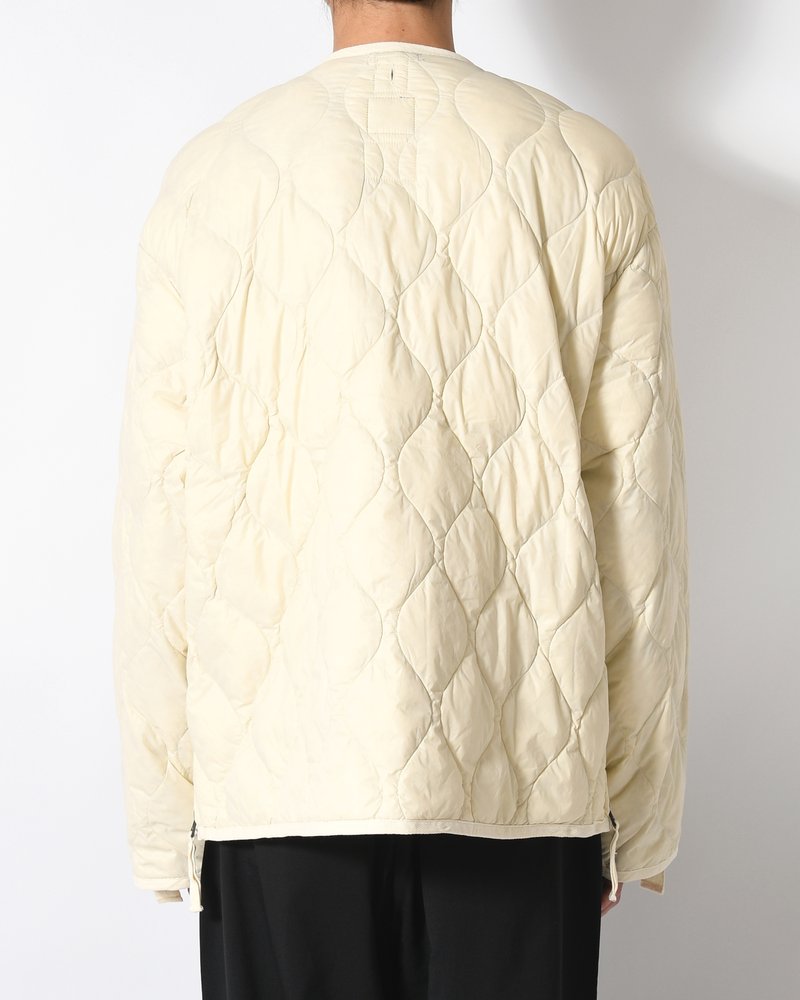 MILITARY M65 LINER W ZIP SHORT DOWN JACKET -OFF WHITE-