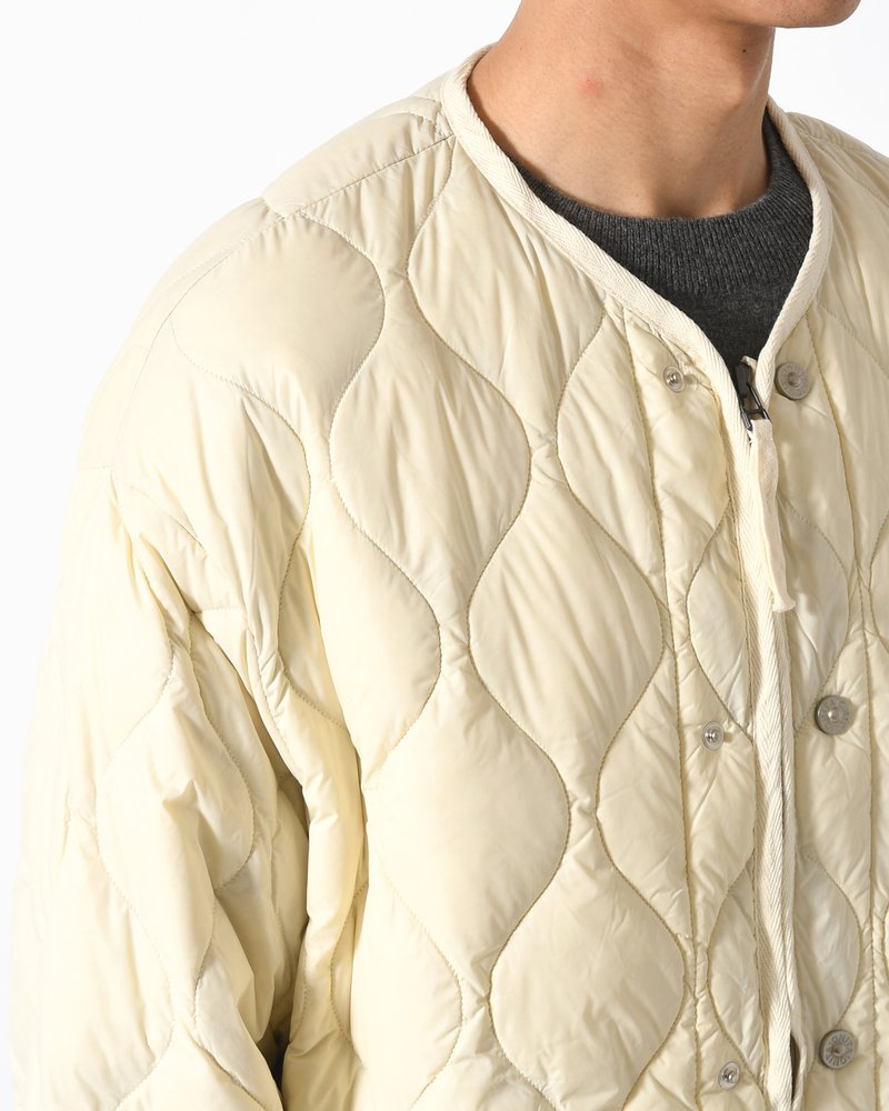 MILITARY M65 LINER W ZIP SHORT DOWN JACKET -OFF WHITE-