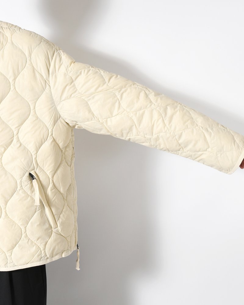 MILITARY M65 LINER W ZIP SHORT DOWN JACKET -OFF WHITE-