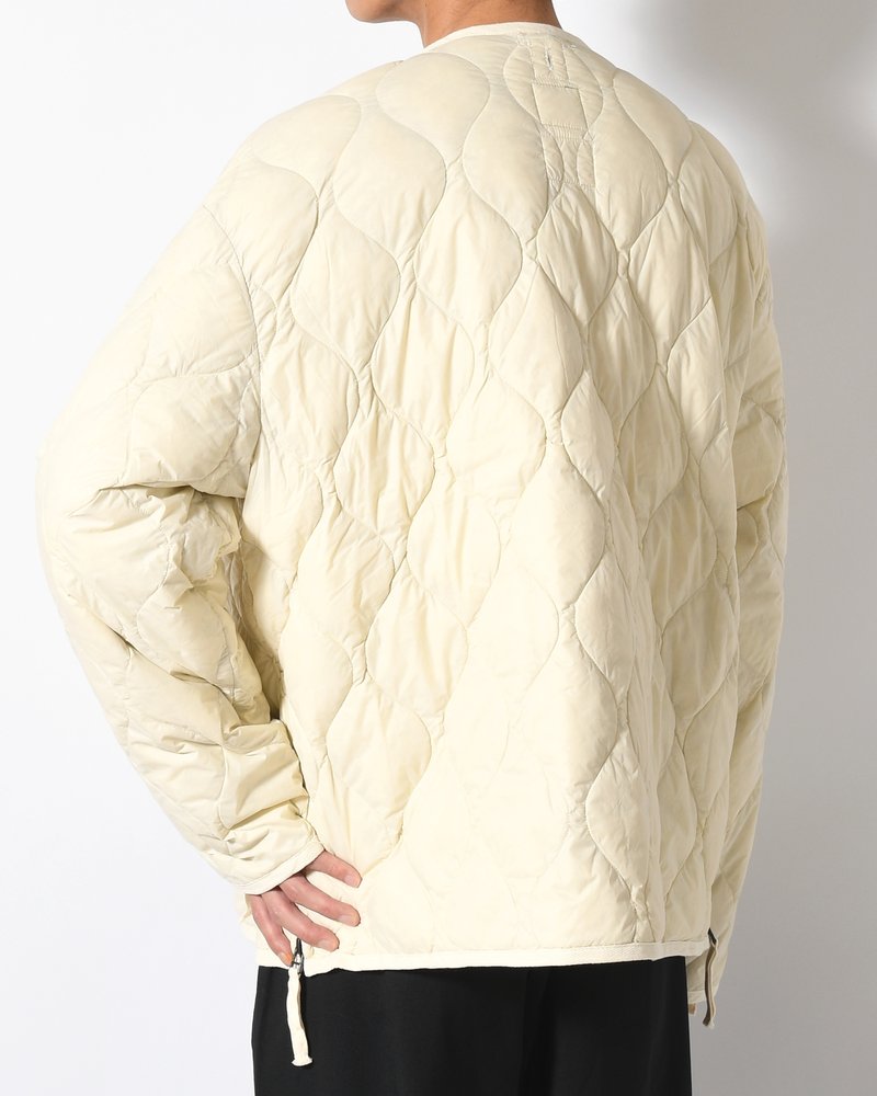 MILITARY M65 LINER W ZIP SHORT DOWN JACKET -OFF WHITE-