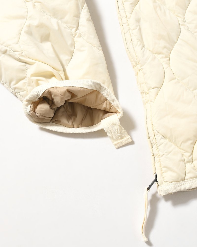 MILITARY M65 LINER W ZIP SHORT DOWN JACKET -OFF WHITE-
