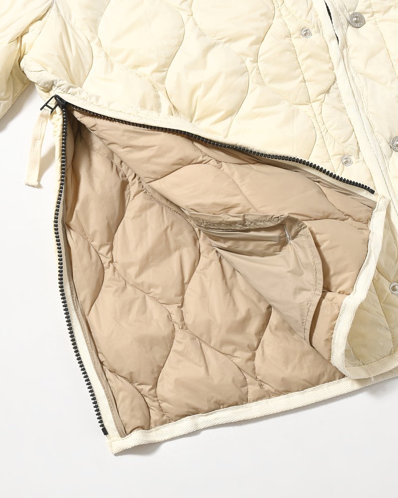 MILITARY M65 LINER W ZIP SHORT DOWN JACKET -OFF WHITE-