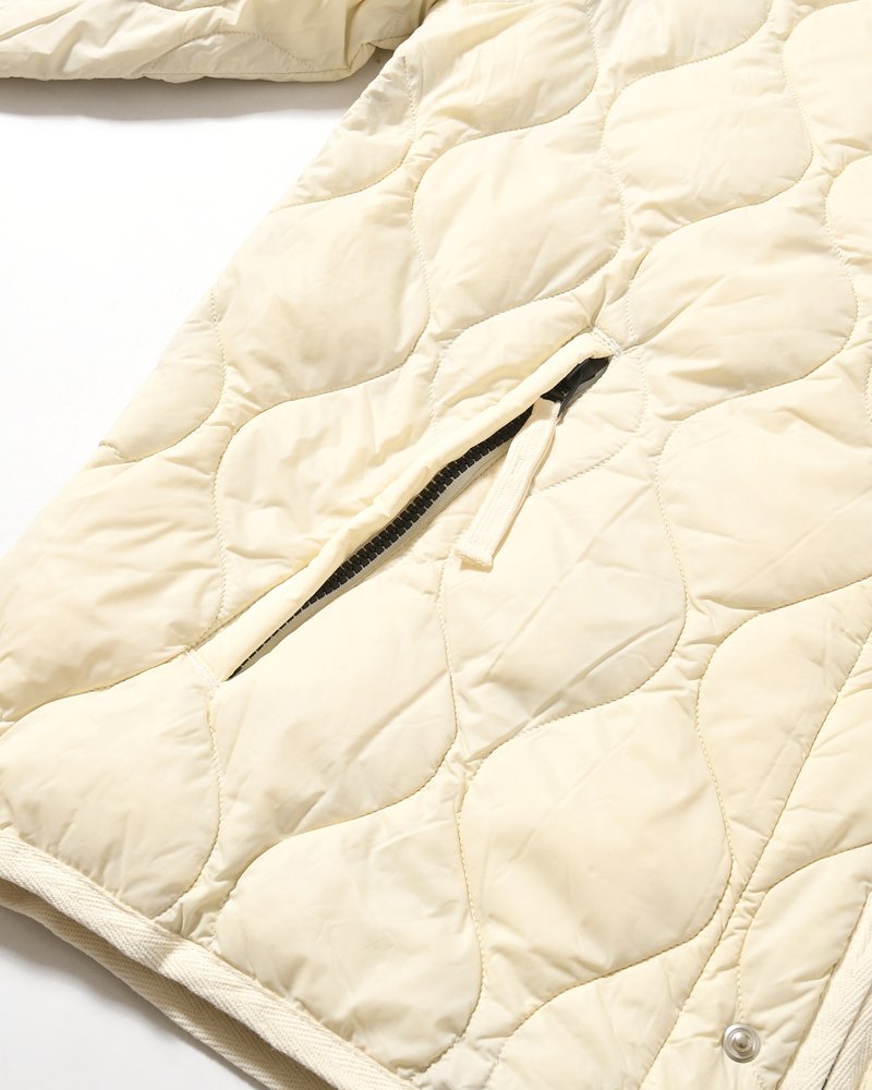 MILITARY M65 LINER W ZIP SHORT DOWN JACKET -OFF WHITE-